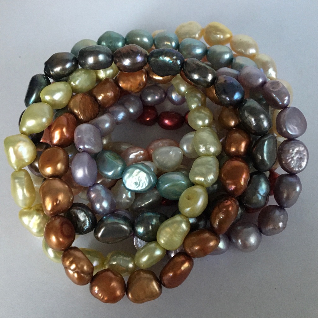 Genuine Cultured Pearl Multi Color Bundle Bracelet 34$